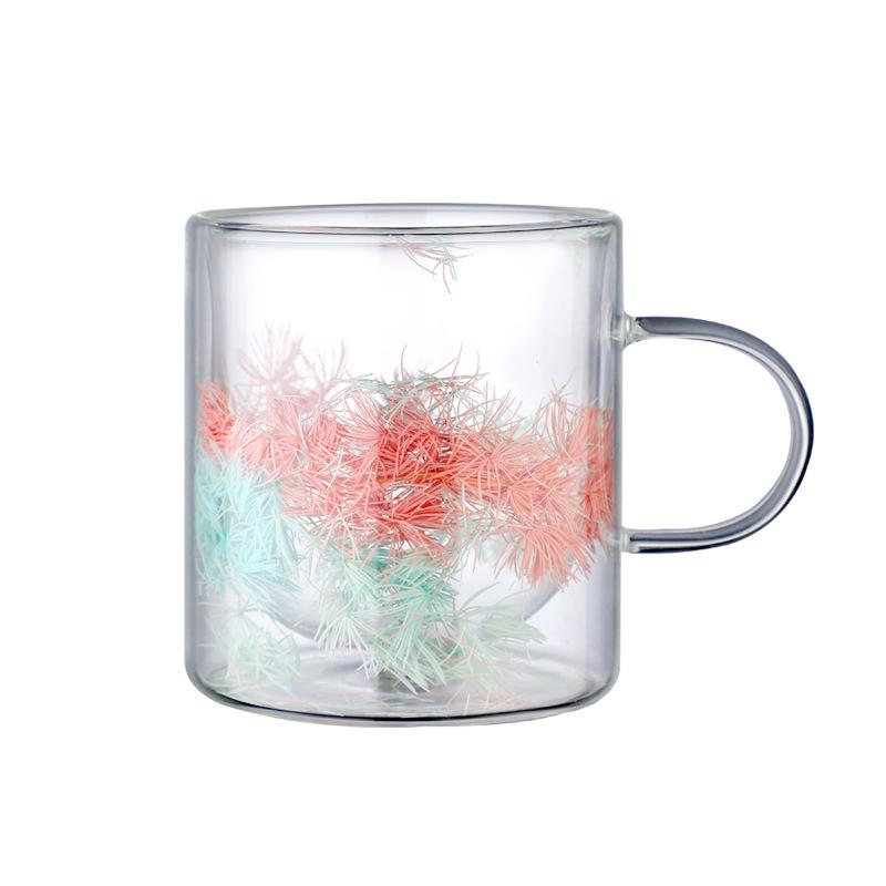 Double Wall Glass Cup Espresso Cups With Handle Milk Latte Cappuccino Tea Water Creative Fillers Couple Mug Festival Gifts 350ml