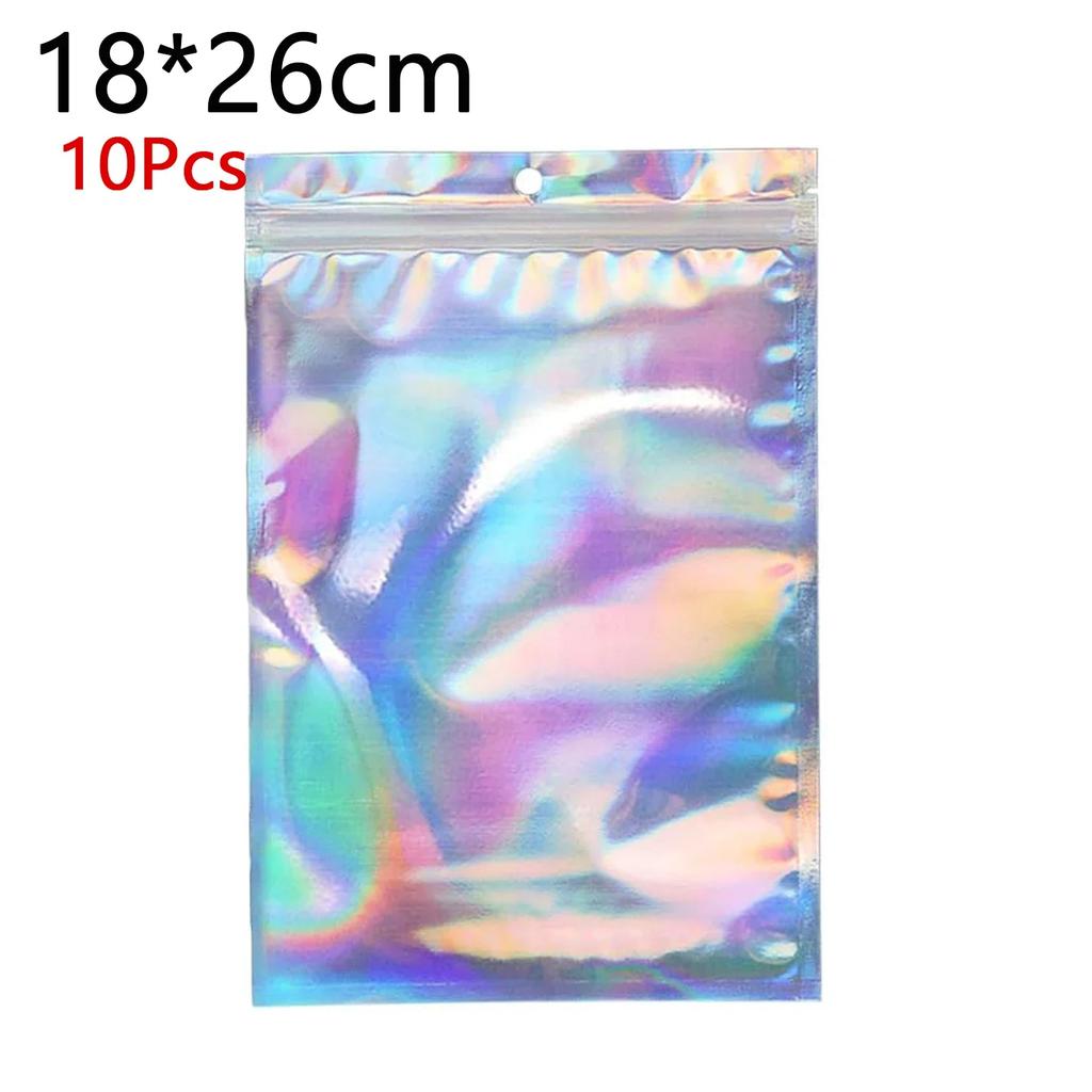 Resealable Laser Zip lock Bags Packaging Holographic Envelopes Flat Clear Plastic Candy Jewelry Food Storage Bag Multiple Sizes