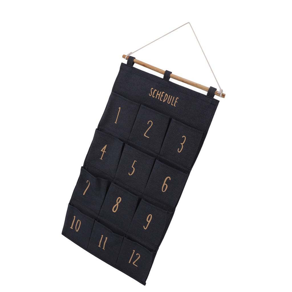 12 Pockets Hanging Organizer Space Saving Wall Hanging Storage Bag Easy Installation Fabric Hanging