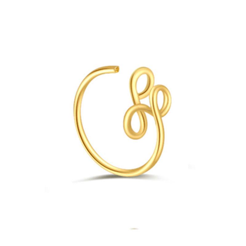 Winding Special-Shaped Nose Ring Music Note Love Shape Design Gold Special-Shaped Niche Nose Ring Ear Cartilage Clip