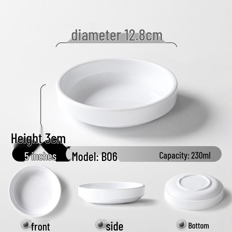 A5 Melamine Imitation Porcelain Small Steamed Vegetable Bowl, Round Plastic Tableware.
