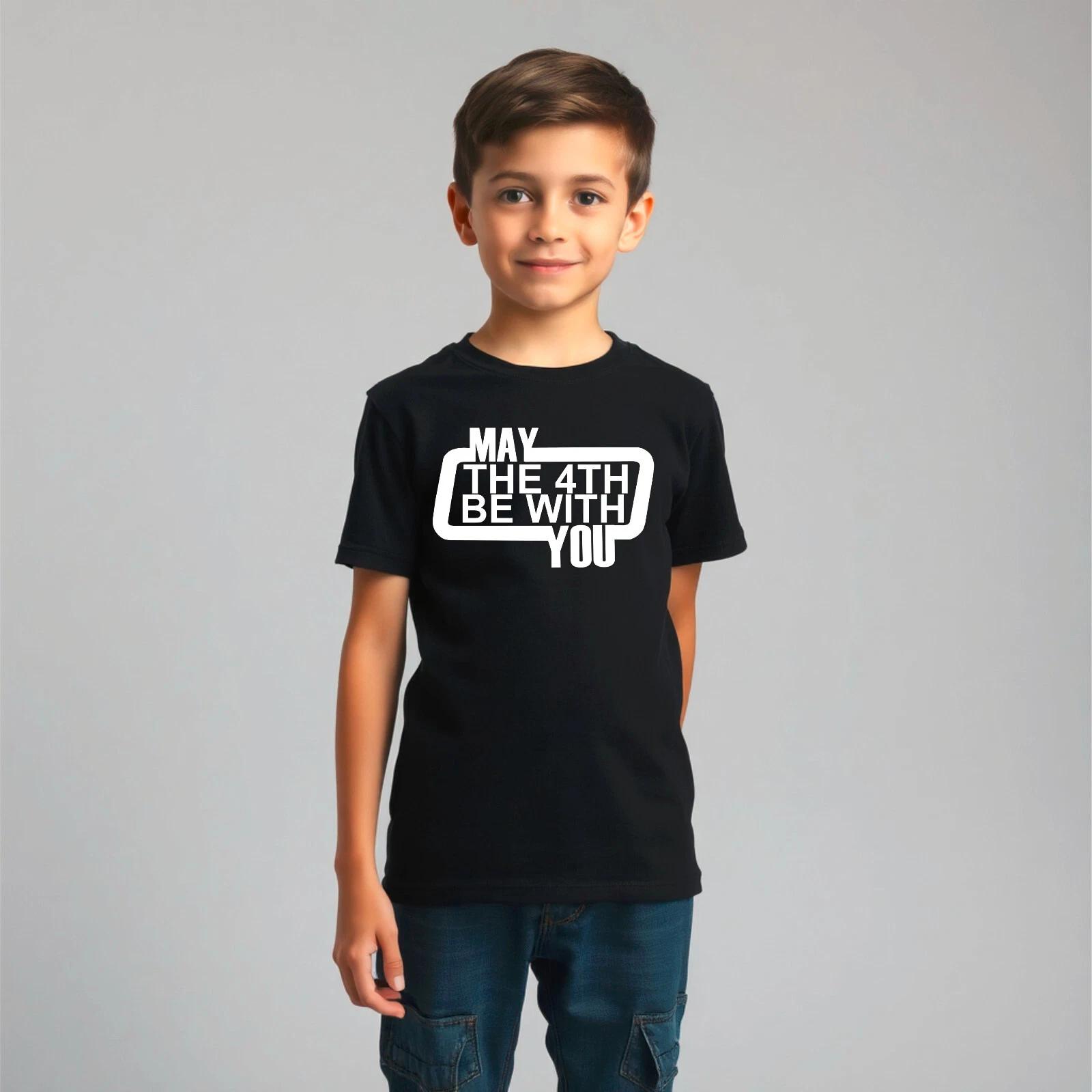 May The Fourth be with You Mens Kids T-Shirt, Star Movie Wars Fan Funny Rude Tee XL