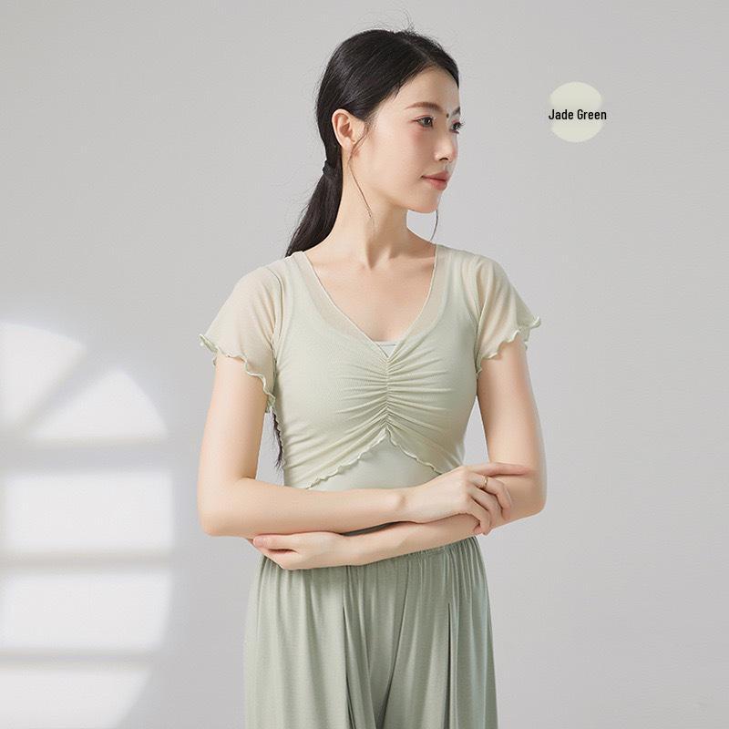 Top de Manga Curta para Dança Moderna Feminino