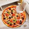 1Pc Food Theme Printed Circular Carpet, Home Door Mat, Outdoor Travel Protection Carpet A6