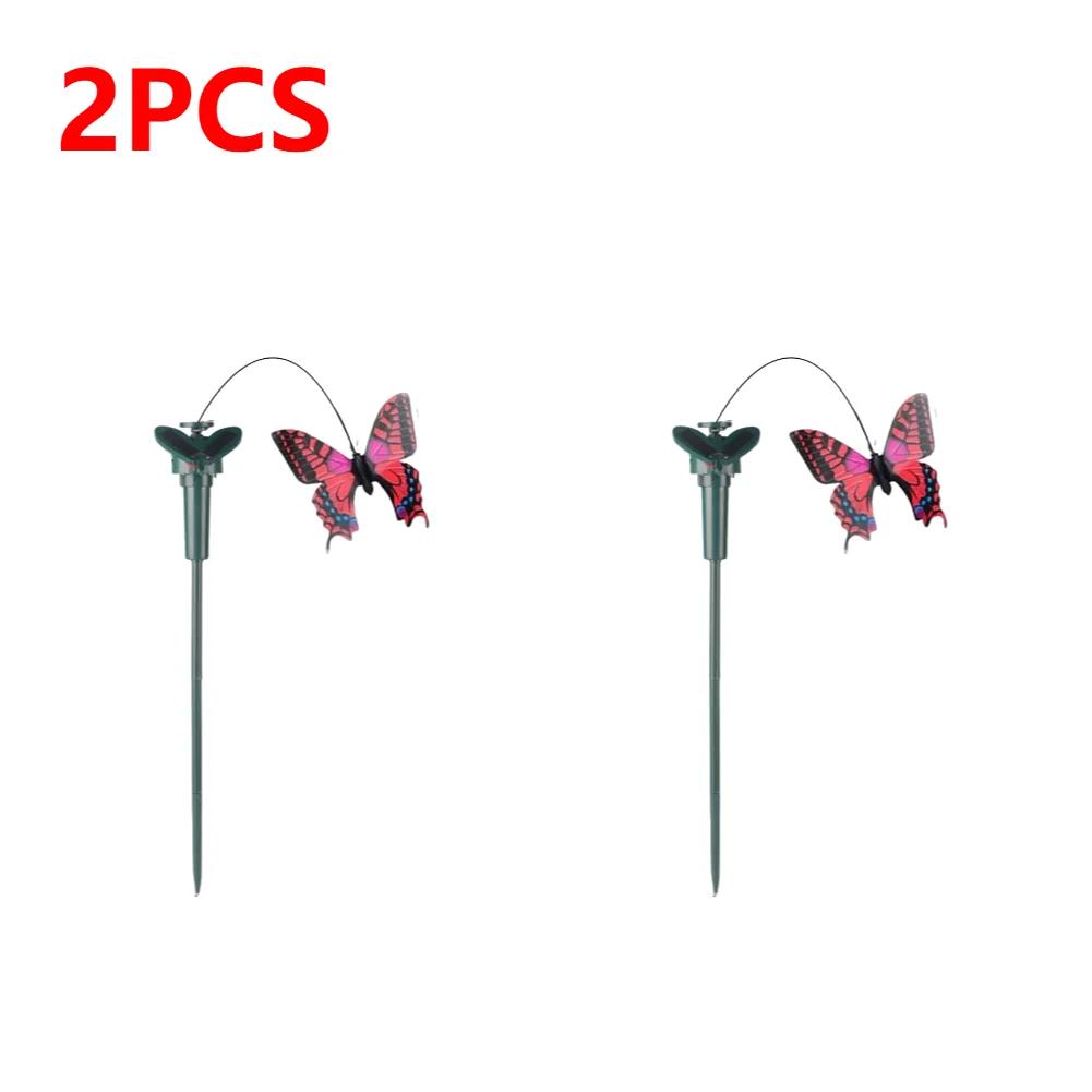 1-3PCS Solar Powered Flying Wobble Artificial Flying Butterfly Bird Dancing Butterfly Bird Garden Stake Yard Outdoor Lawn Decor