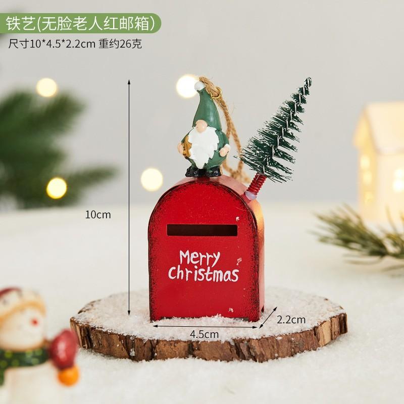New Christmas Wrought Iron Decorative Cabin Mailbox Indoor And Outdoor Decorations, Bar, Shopping Mall Window Ornaments