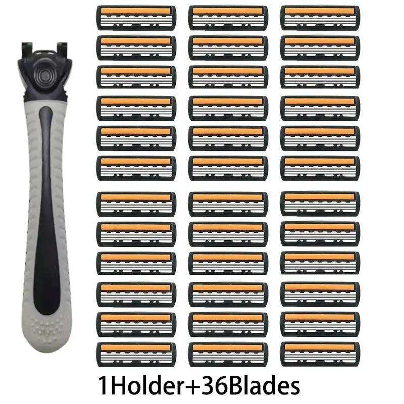 Men's Classic Manual Razor Vintage Water Wash Razor Blade Sharp Blade Anti Scratch Three Layer Blade Razor