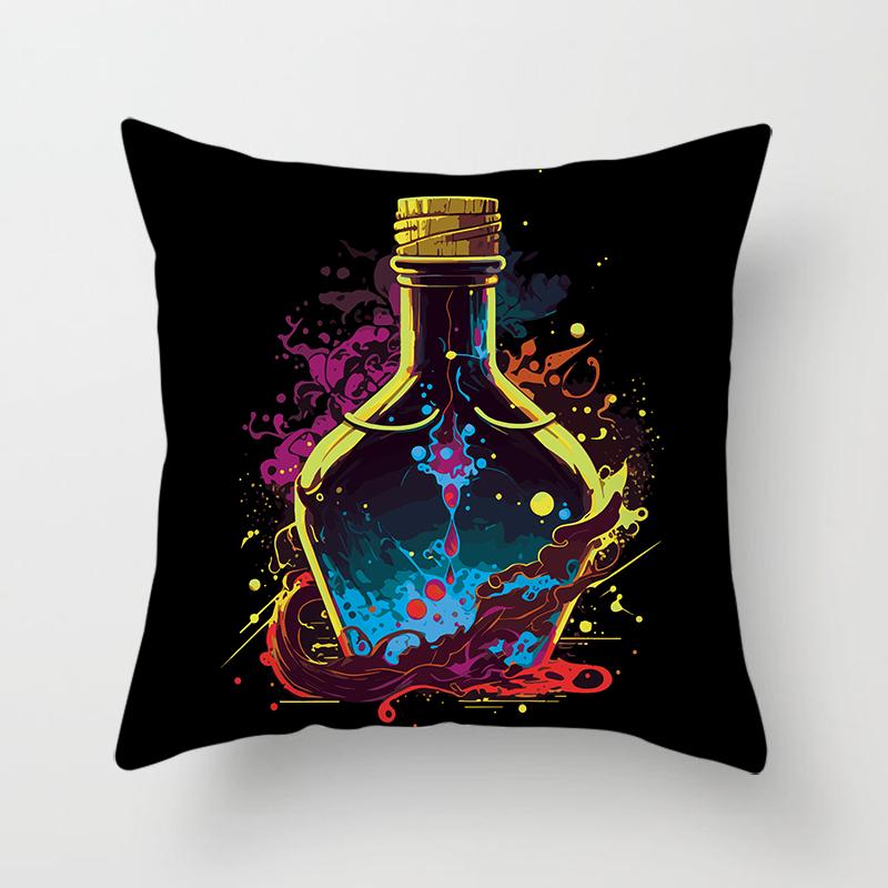 Fashion magic bottle pillowcase decoration printing square  car sofa fashion cushion cover 45*45cm home improvement