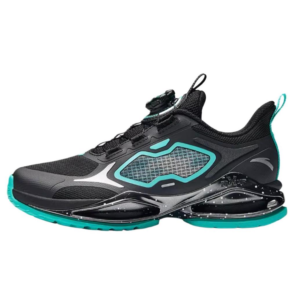 Anta Comfortable Lightweight Shock Absorbing Wear Resistant Breathable Low Top Running Shoes Kids Sneakers Black Fluorescent-Green 312445516-6