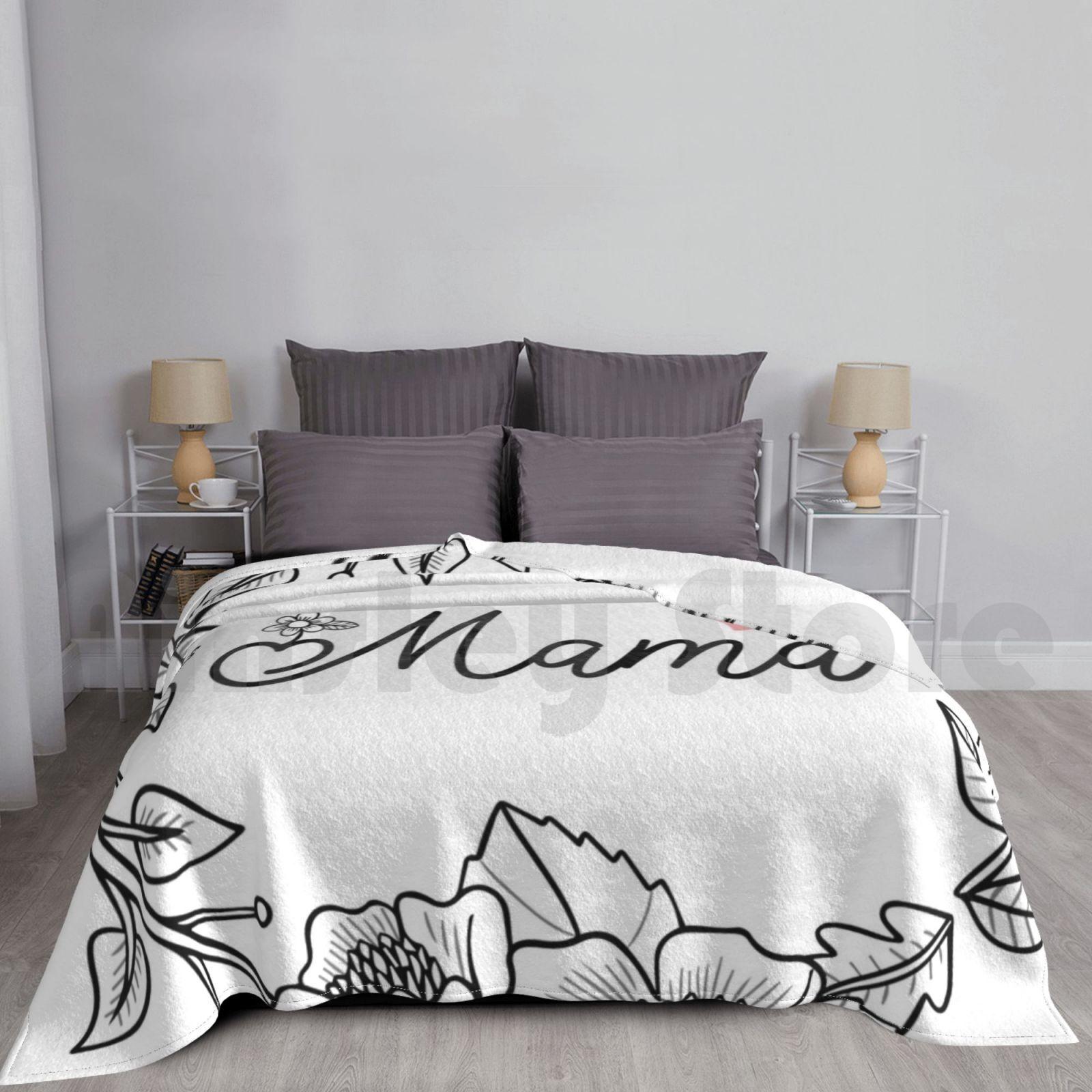 Mama-Mama Plant-Mama Life-Mama Love-Mom Blanket For Sofa Bed Travel Boy Mom Mama Mama Bear Plant Mama Size: 75*100cm, Weight: 230 GSM