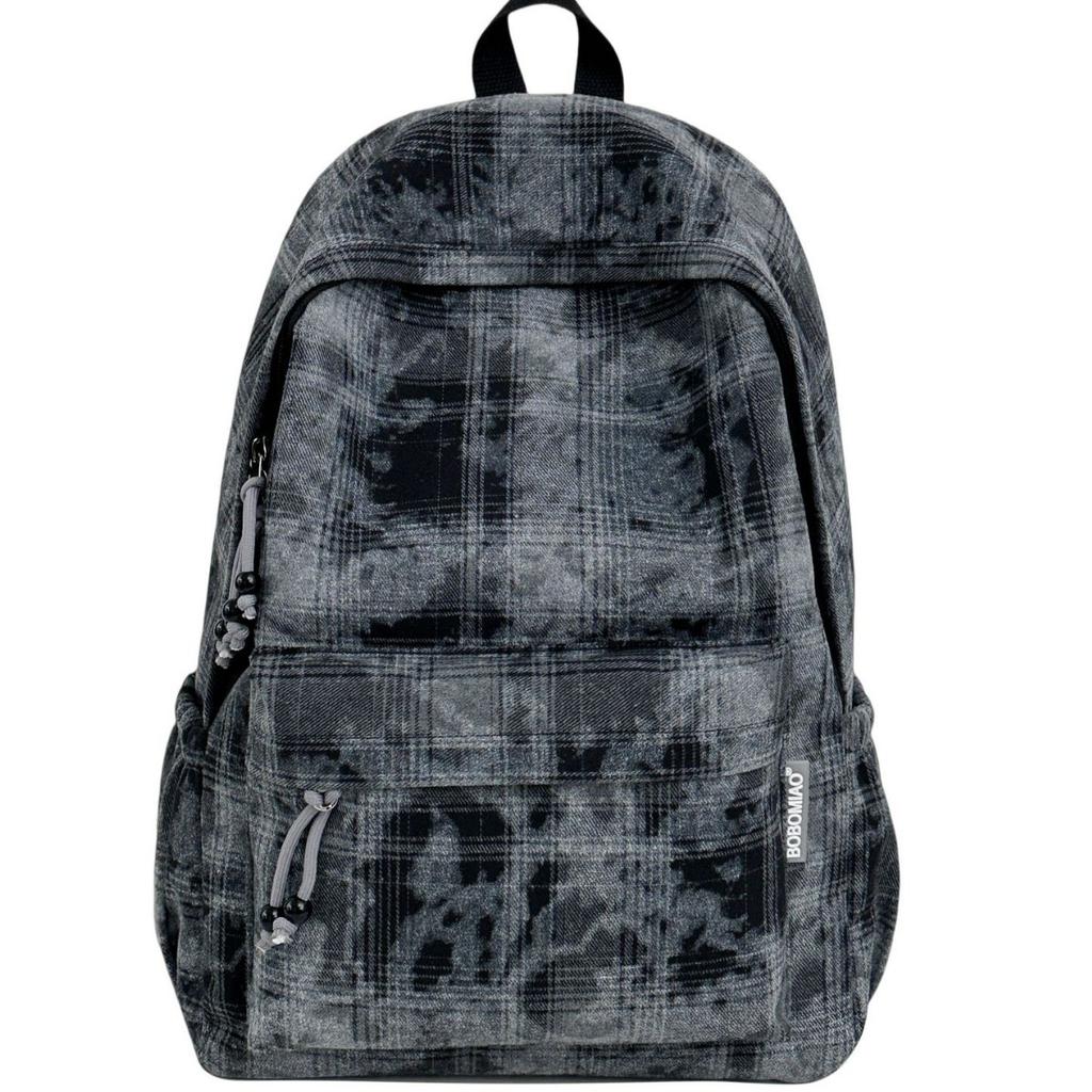 Schoolbag Japanese ins autumn and winter retro plaid schoolbag female British college style college student class travel versatile backpack