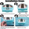 2 Pack Crate Dog Bowl Removable Stainless Steel Water Food Bowl Hanging Pet Cage Coop Cup for Rabbit Cat Puppy Bird Bunny Small Animals