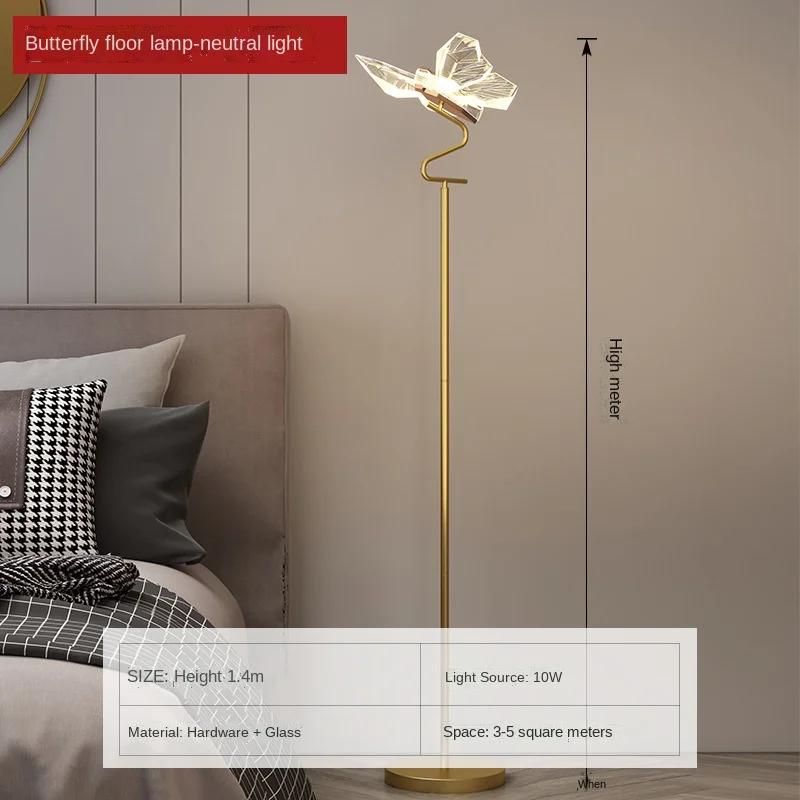 Butterfly Light Luxury Bedroom Head Of A Bed Small Chandelier Living Room Floor Lamp TV Background Wall Decoration Wall Lamp
