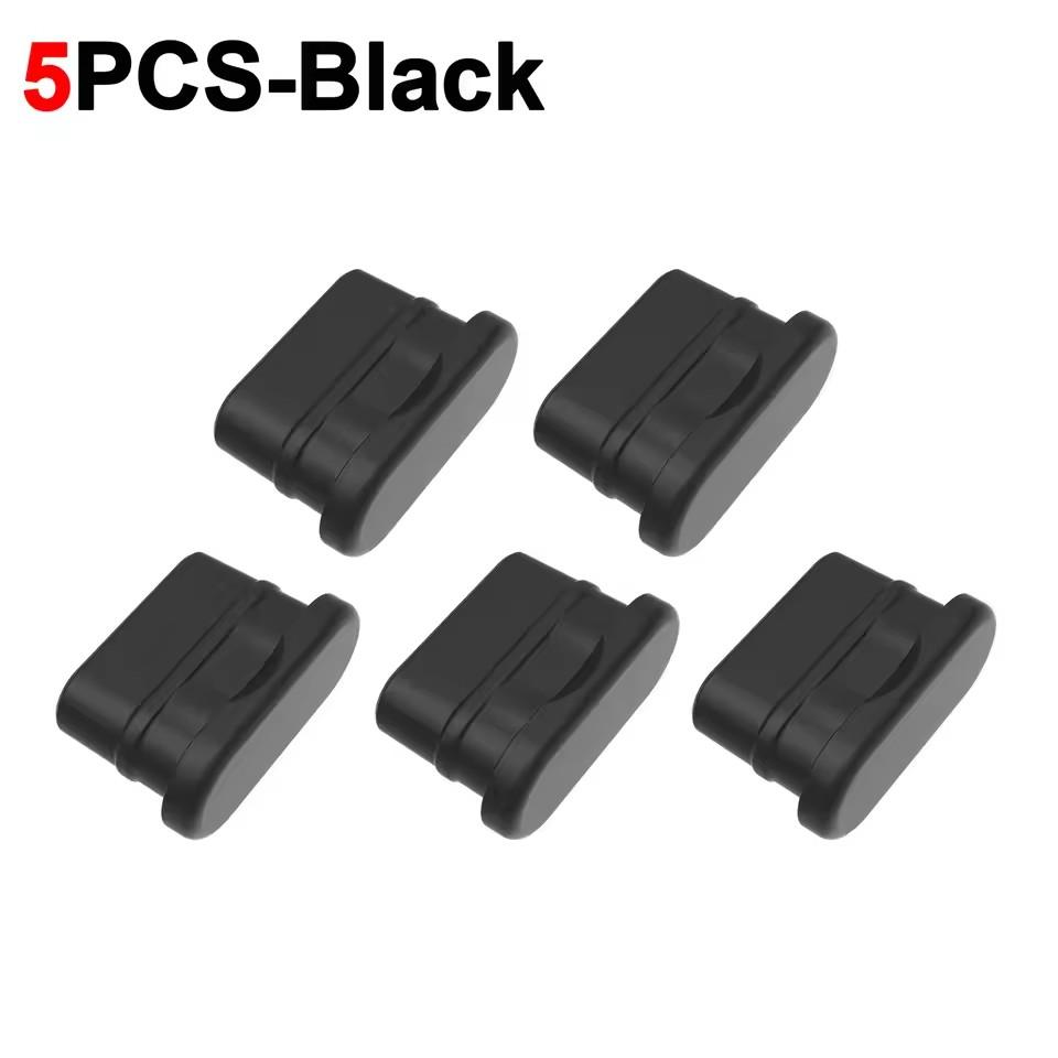 Type C Dustplugs USB-C Dust Cover Soft Silicone Type-C Charging Port Protector Protective Anti-dust Caps for IPhone Samsung