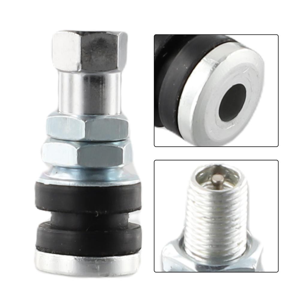 2pcs Car Tire Valve Short Stems Car Tubeless Vacuum Tire Valve Stems Dust Silver Auto Replacement Part Valve Stems 1