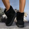 Women's Thick-Soled Snow Boots 2025 Winter New Style Fashionable Fleece-Lined Warm Mid-Calf Boots Turned-Up Legs with Fur Trim
