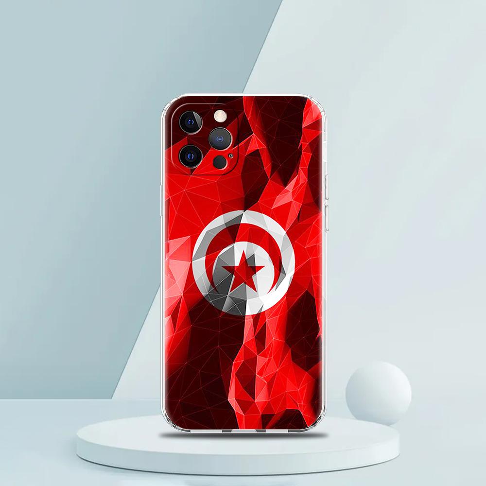 Tunisia Flag Phone Case for iPhone 16 15 14 13 12 Pro Max Transparent Soft for iPhone 11 Pro Max 7 8 Plus XS XR Shell Bags