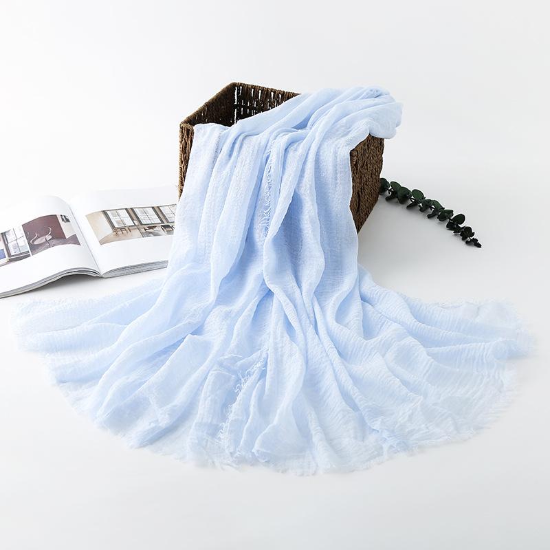 Women Cotton Linen Scarf Autumn Lady Solid Color Long Scarves Soft Thin Plain Shawl Foulard Viscose Wrap Shawls New Summer
