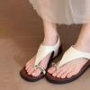 Sheepskin version~ French niche metal buckle cover toe sandals fairy wind open toe soft leather soft sole comfortable Roman shoes