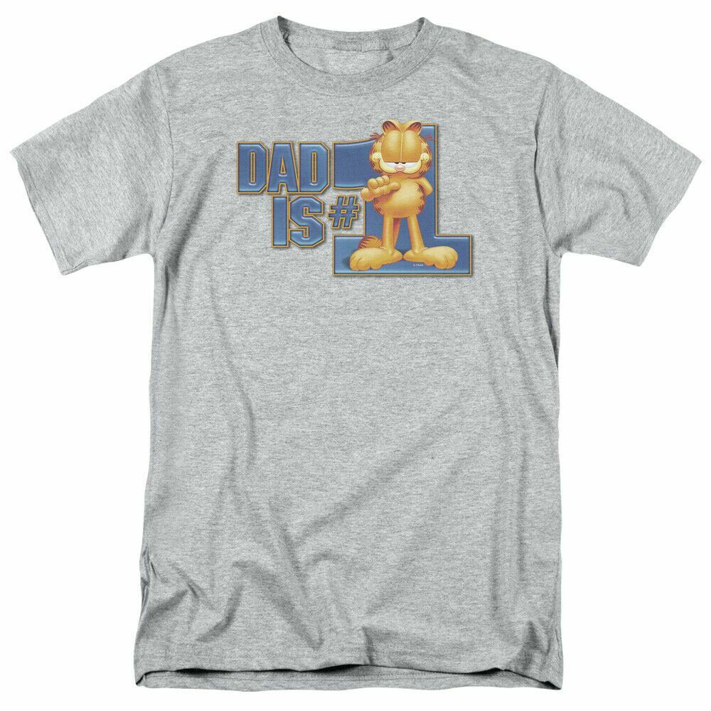 Garfield Dad Is Number One T-shirt Mens Licensed Jim Davis Comics Tee Sport Gray M