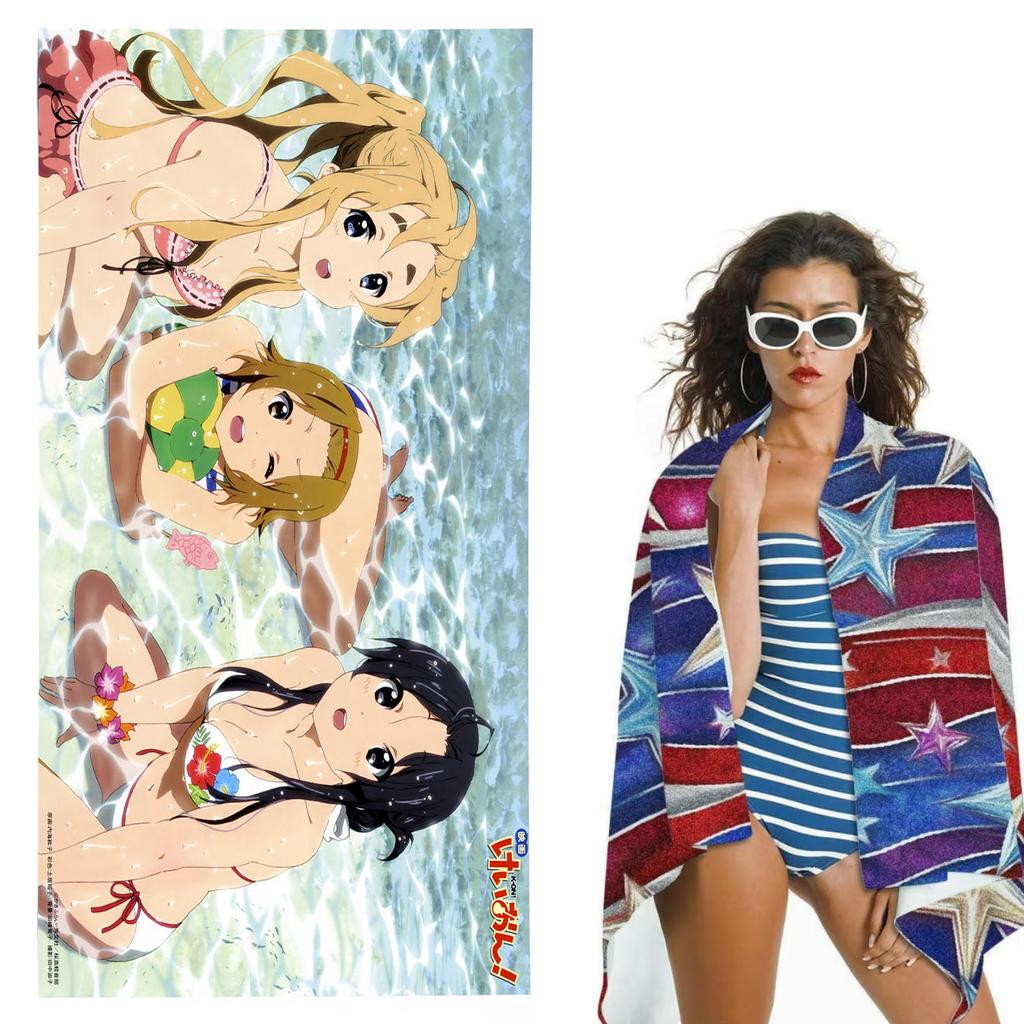K-On Anime Beach Towel Quick Dry Absorbent And Ultra Soft Fitness Sports Towel Perfect Accessories For Swimming Pool And Beach