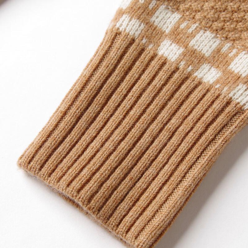 Women's Striped 100% Wool Semi-High Neck Sweater