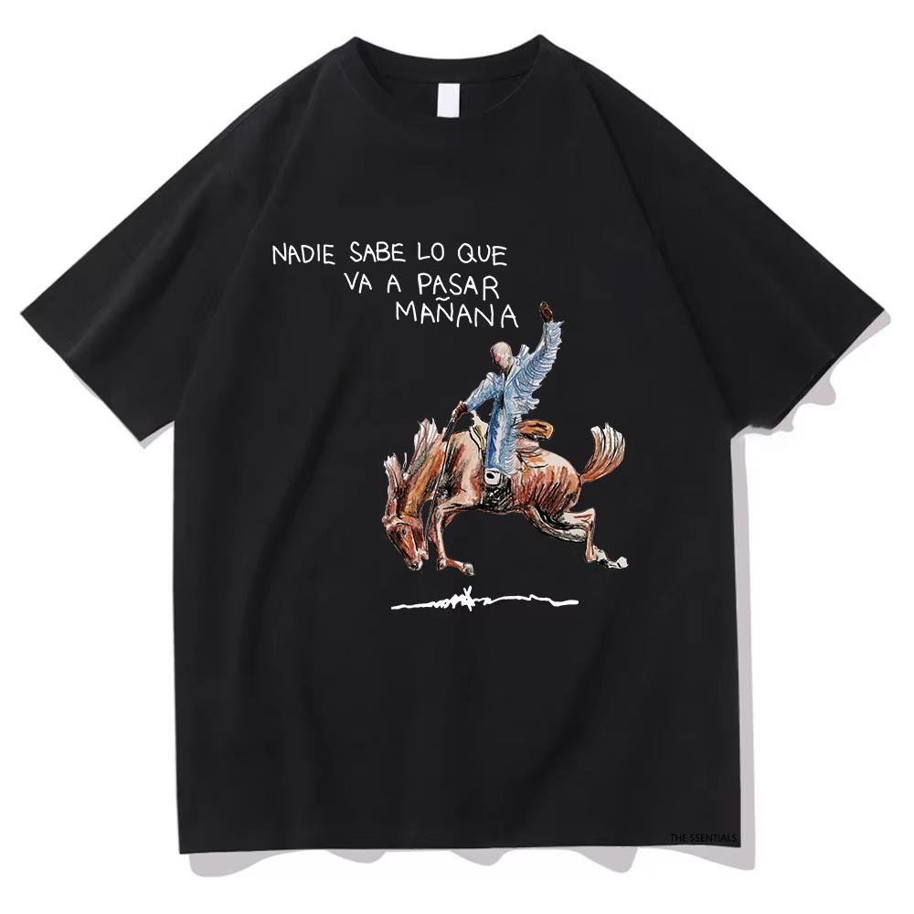 

Bad Bunny Nadie Sabe T Shirt Vintage Un Preview 2026 Men/Women Aesthetic T-Shirt Unisex High Quality Cotton Tees Funny Shirt S разноцветный