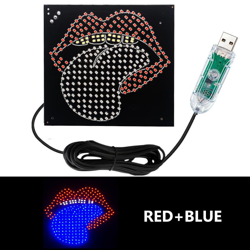 

SEAMETAL Car Interior Rear Windshield LED Funny Decorative Lights Display Atmosphere Screen Lights Creative Fun Red Lips Lamp красный/синий