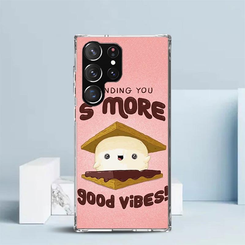Cute Cartoon Food Poster Phone Case For Samsung Galaxy S24 S25 Edge S26 Ultra S22 S23 Plus S21 + S20 FE Soft TPU Back Cover Gala