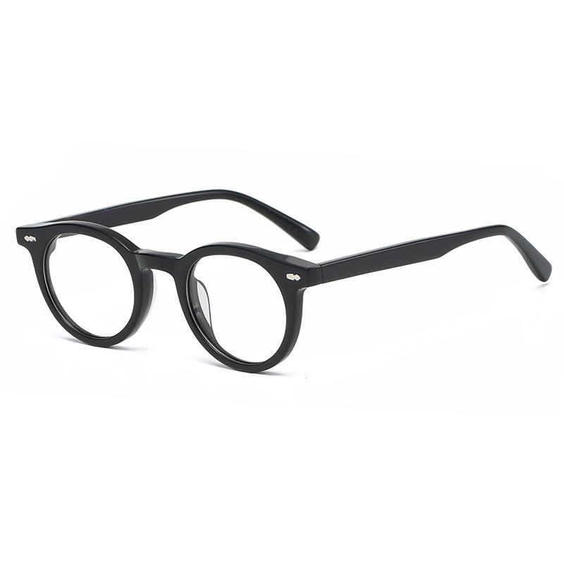 Korean Yellow Round Frame Black Sunglasses Women'S Retro Personalized Sunglasses Trendy Transparent Marine Sunglasses