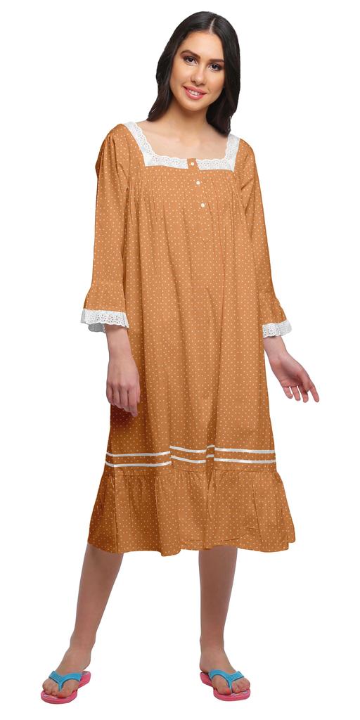 Moomaya Ausgestellte Nachtwäsche aus Baumwolle in A-Linie für Damen