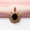 Exquisite Russian 585 Purple Gold Luxury Maple Blue Stone Noble Pendant Rose Gold Flower Collarbone Chain