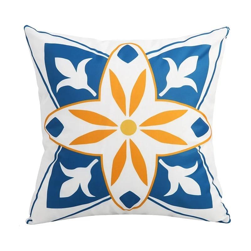 Retro Orange Blue Decorative Pillowcase Car Ornaments Office Living Room Sofa Home Pillowcase