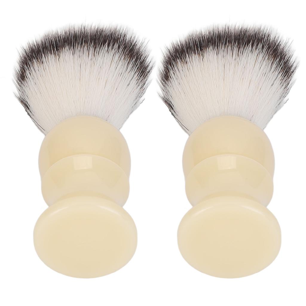 2pcs Men Beard Soap Brush Fine Synthetic Bristles Beard Brush Foam Moustache Trimming Grooming Tool