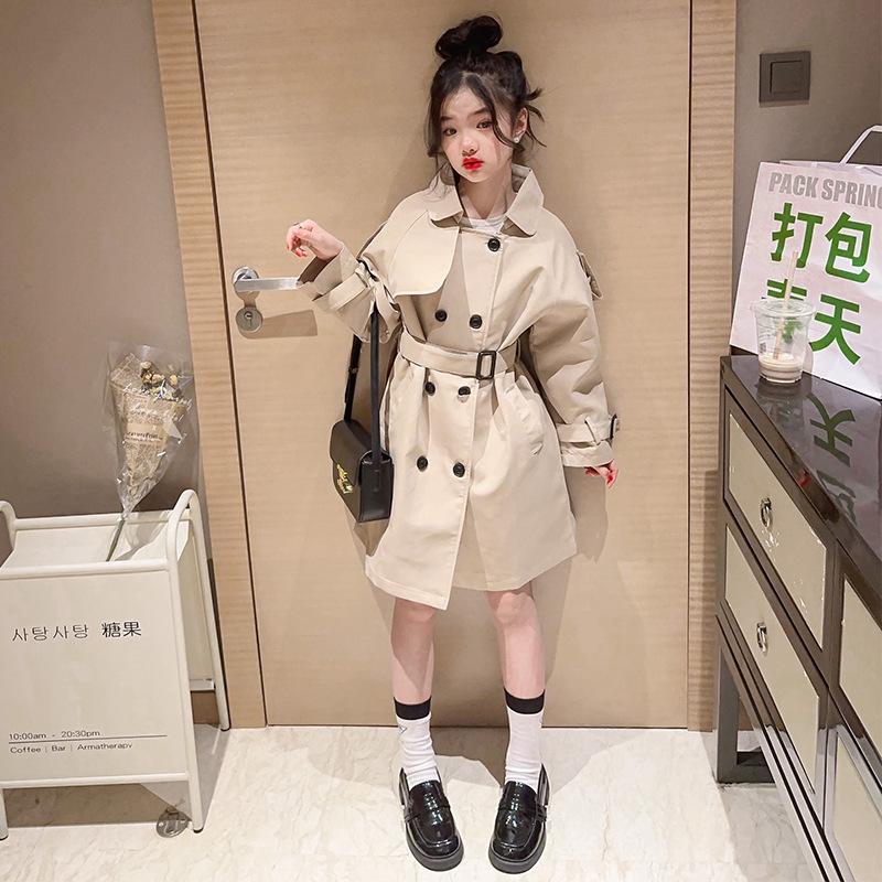 Dívčí větrovka Jarní a podzimní oblečení Dětské kvalitní módní bundy Velké dětské bundy větrovky britského stylu