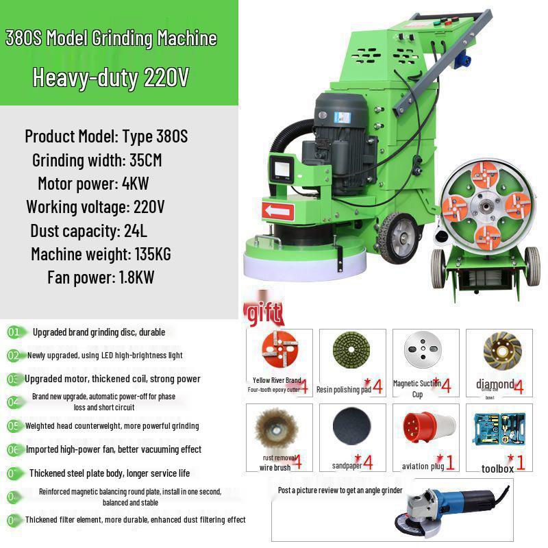 Shanghai Dust-Free Epoxy Floor Grinder: Concrete, Cement, Pavement, Paint Stripper, Terrazzo Polisher