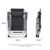Black Ergonomic Lazy Chair Portable Lounge Deck Chair Home Leisure Recliner Foldable Armchair
