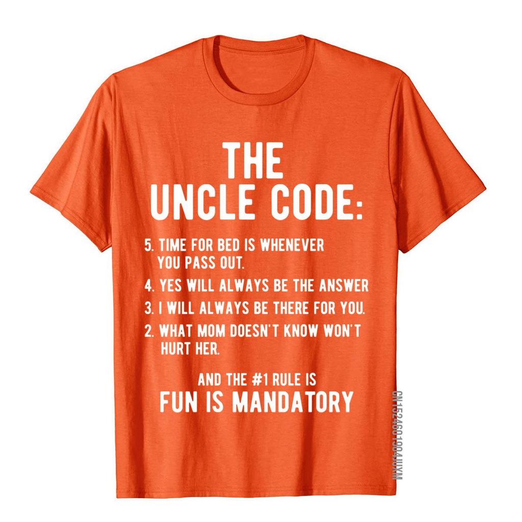 Funny Uncle Gifts From Niece Nephew The Uncle Code Cool T-Shirt Cotton  Mens3D Style T Shirts