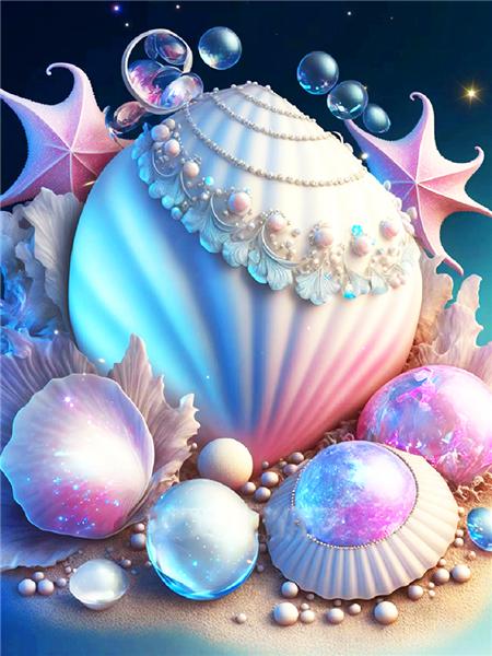 5D Diamond Embroidery Fantasy Shell Picture Rhinestones Painting Starfish Cross Stitch Mosaic Landscape Kit Child Gift