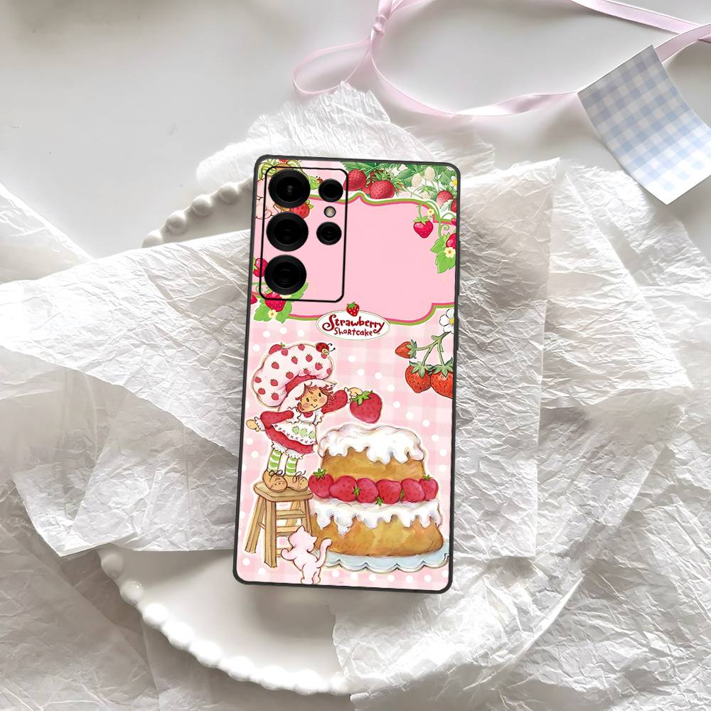 S-Strawberry-shortcake Girl Phone Case For Samsung S 24 Fe 25 Ultra Plus 20 Lite 21 30 22 23 24 22 Ultra 5G Fundas