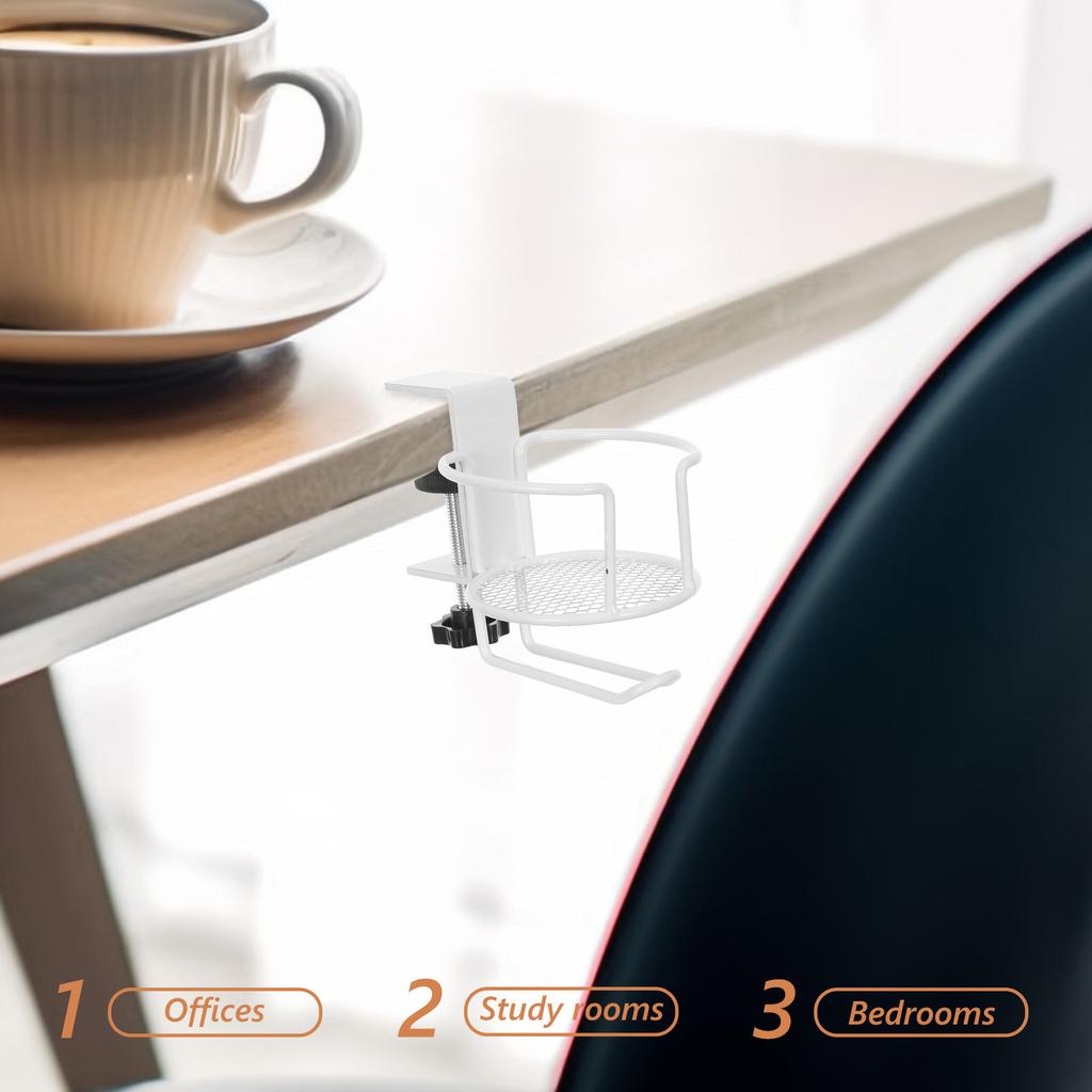 Desktop Cup Holder with Hook for Mugs Cups Bottles Organizer Space Saving Desk Mountable Rack for Office Kitchen Home Use