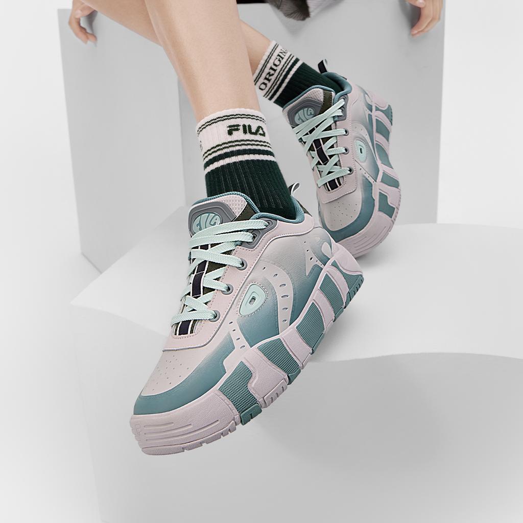New FILA MELT Low Top Skateboard Shoes Women's Pink Green F12W431201FHW