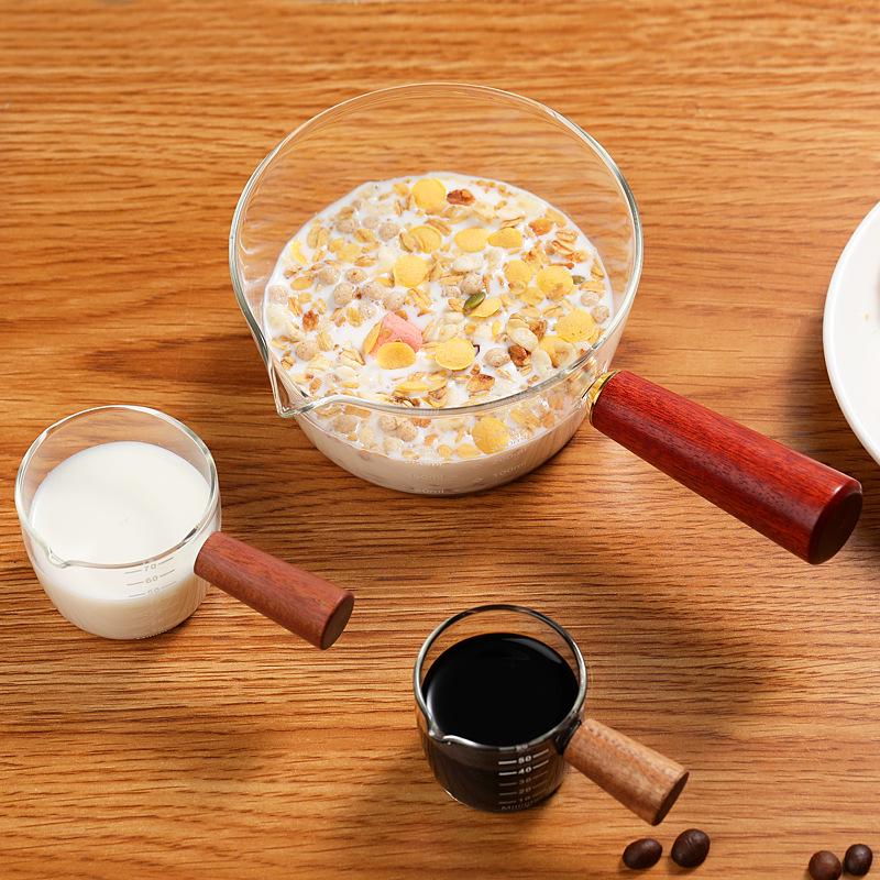 Hitzebeständiger Glas-Milchtopf für direkte Flammenbeheizung - Einzelgriff, hochtemperaturbeständig, ideal für heiße Milch und Instantnudeln