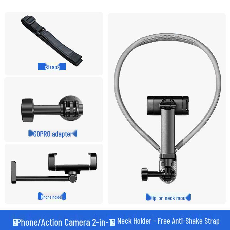 Magnetic Phone Neck Holder for Live Streaming: Shockproof, Anti-shake, Chest Mount for Cycling, First-Person View Shooting