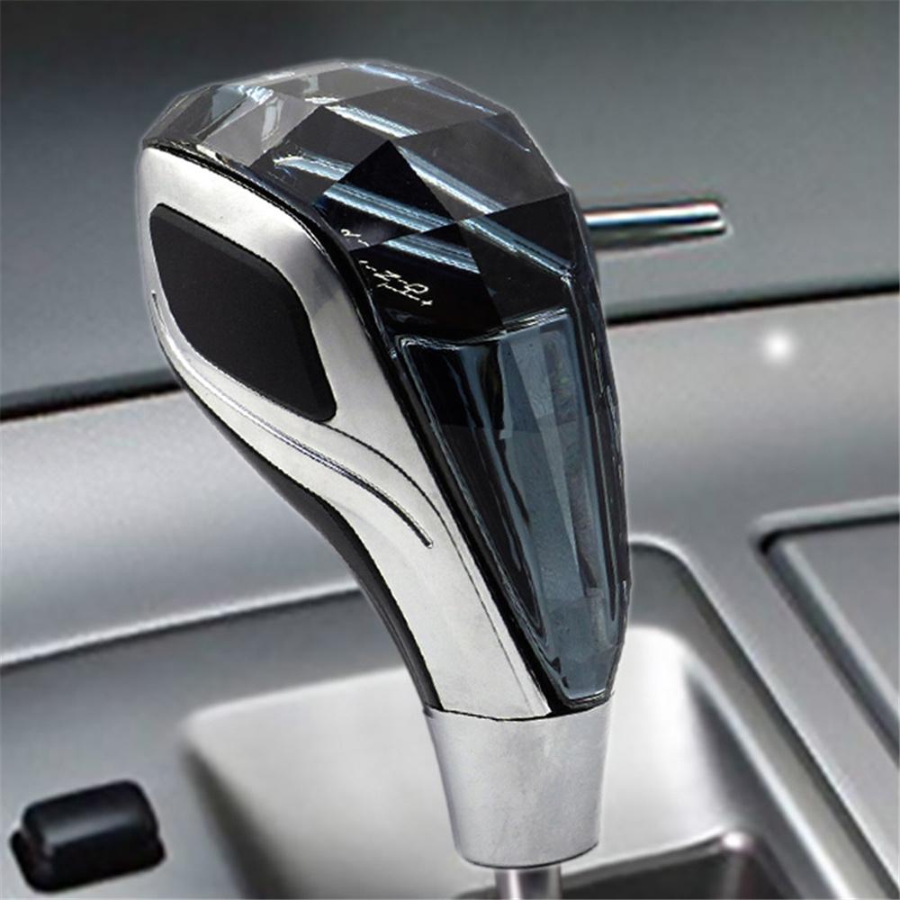 Crystal Touch Activated LED Gear Shift Knob Breathable Light W/ USB Charger VIP Logo