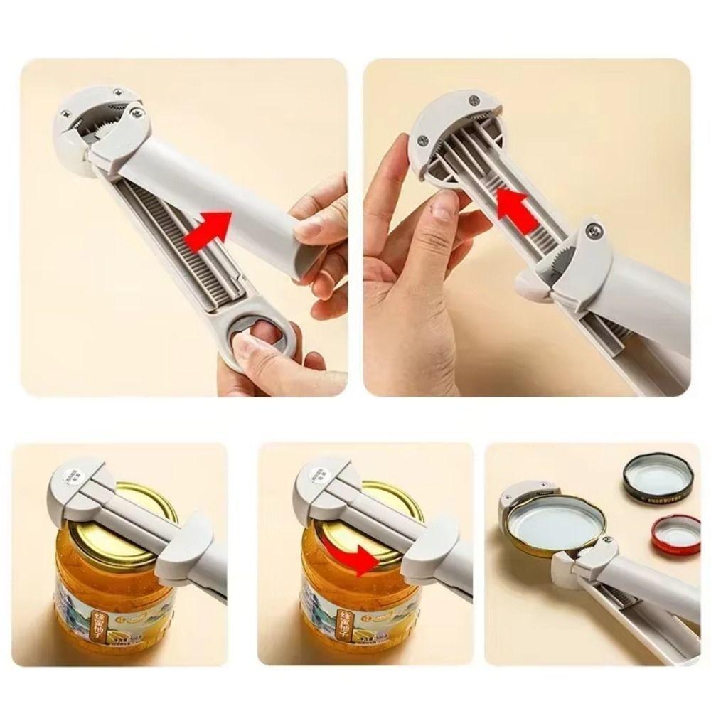 Thickened Handle Telescopic Cap Opener Adjustable Screwer Jar Lid Gripper For Weak Hands