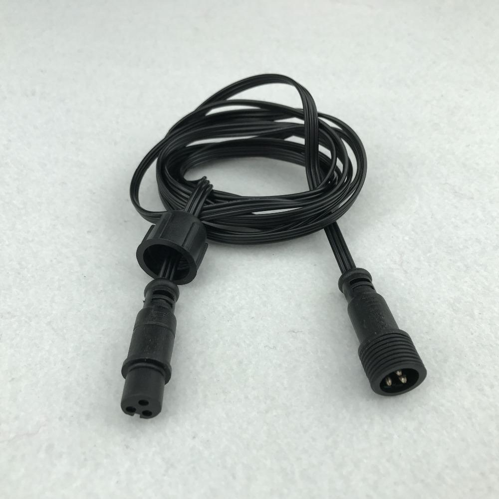 xConnect Type BLACK Flat 18AWG 3 Core Waterproof Extension Cable,one End with Male,the Other End with Female