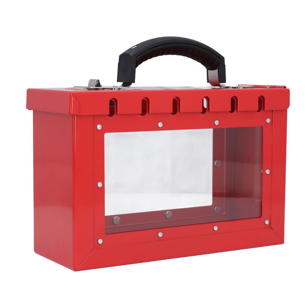 Safety Group Padlock Box Clear Portable Lockout Tagout Lock Box with Handle 12 Padlock Capacity for