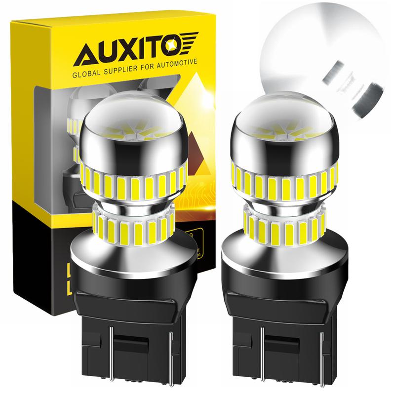 AUXITO 2X T20 W21/5W 7443 7440 W21W LED Bulb DRL Canbus Error Free 6000K White Super Bright Car Parking Daytime Running Lights 7440 W21W WY21W T20