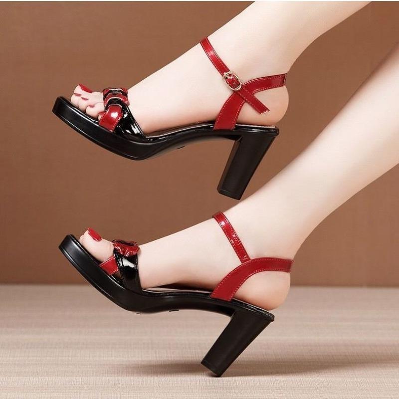 Fashion Fashion High-Heeled Sandals Women Summer 2025 New Waterproof Platform Thick-Heeled Fish-Mouth Shoes High-Heeled Sandals Women